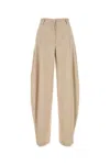 The Andamane Wide Leg Pleated Trousers With Pockets And Belt Loops In Beige O Tan