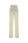 The Andamane Ivory Stretch Gabardine Palazzo Pant In White