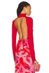 The Andamane Parker Open Back Bodysuit In Red