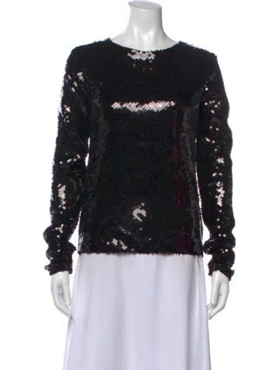 Pre-owned The Andamane Patterned Crew Neck Top In Black