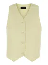 THE ANDAMANE YELLOW VEST WITH BUTTONS IN LINEN BLEND WOMAN