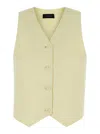 THE ANDAMANE YELLOW VEST WITH BUTTONS IN LINEN BLEND WOMAN