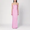 The Andamane Peony Colour Dress With Back Draping In Pink