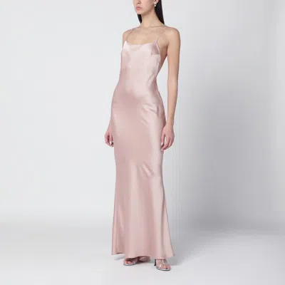THE ANDAMANE PEONY-COLOURED NINFEA DRESS WITH BACK DRAPING