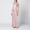 The Andamane Peony-coloured Ninfea Dress With Back Draping In Pink