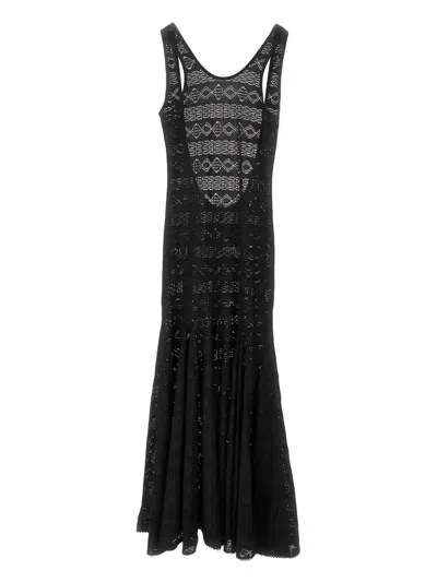 The Andamane Perforated Dress In Black