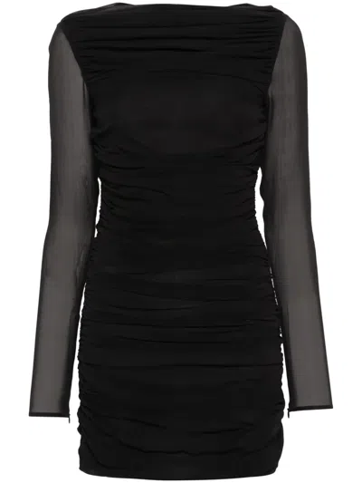 The Andamane Petra Ruched Mini Dress In Black