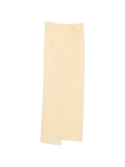The Andamane Phoebe Draped Midi Skirt In Neutral