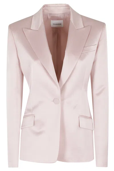 The Andamane Pink Bianca Shiny Single-breasted Viscose-blend Blazer In Multi