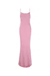 The Andamane Draped Back Satin Finish Spaghetti Straps Dress In Peony