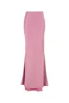 The Andamane Satin Skirt With Flared Hem And High Waist In Peony