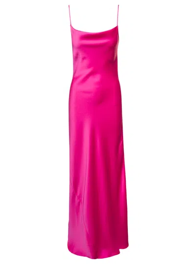 THE ANDAMANE PINK SIDE SLIT MAXI DRESS IN POLYESTER WOMAN