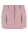 The Andamane Pink Stretch Polyester Blend Mini Skirt In Pink