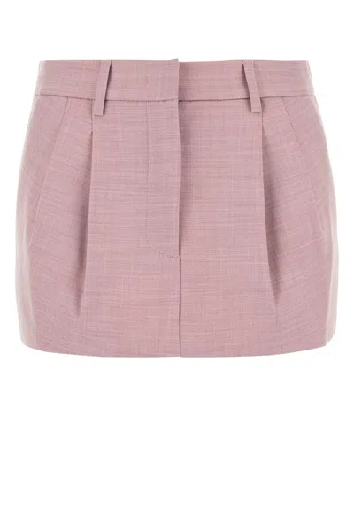 THE ANDAMANE THE ANDAMANE PINK STRETCH POLYESTER BLEND MINI SKIRT
