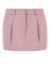The Andamane Pink Stretch Polyester Blend Mini Skirt In Peony