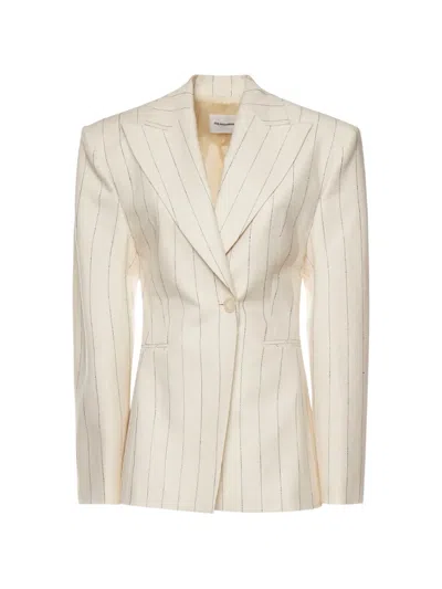 The Andamane Pinstripe Blazer In Neutral