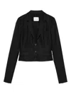 The Andamane Pinstripe Cropped Jacket In Black