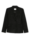 The Andamane Pinstriped Double-breasted Jacket In Black