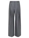 The Andamane Pinstriped Jacquard Tara Trousers In Gray