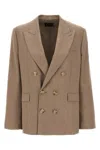 The Andamane 'pixie' Blazer Double-breasted Structured Shoulders In Brown