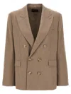 The Andamane 'pixie' Blazer Double-breasted Structured Shoulders In Brown