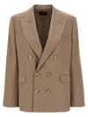 The Andamane 'pixie' Blazer Double-breasted Structured Shoulders In Brown