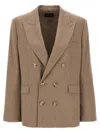 The Andamane 'pixie' Blazer Double-breasted Structured Shoulders In Brown