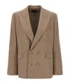 The Andamane 'pixie' Blazer Double-breasted Structured Shoulders In Brown