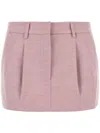 The Andamane Pink Stretch Polyester Blend Mini Skirt In Rosa