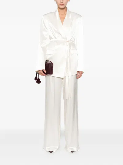 The Andamane Pleat-detail Trousers In White