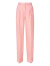 The Andamane Pleated Pinstripe Tailored Trousers In Pink