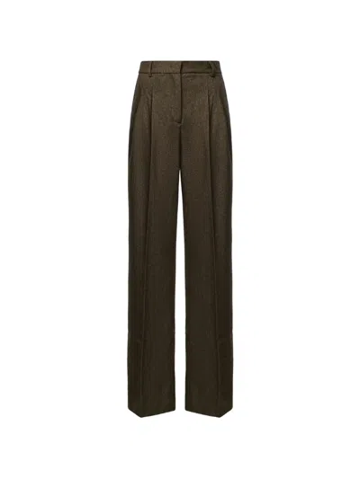 The Andamane Pleated Tailored Trousers In Brown