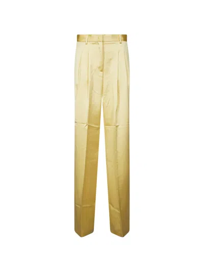 The Andamane Pleated Trousers In Yellow