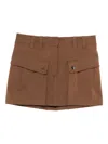 The Andamane Cargo Mini Skirt Featuring Front Pockets In Brown