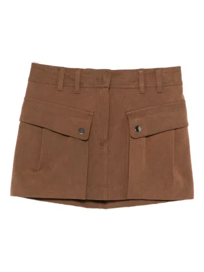 The Andamane Pocket-detail Mini Skirt In Brown