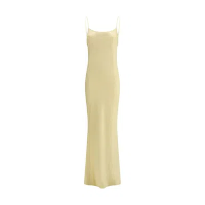 The Andamane Bicolor Polyester Long Dress In Neutral