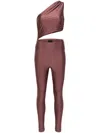 The Andamane Poppy One Shoulder Cut Out Jumpsuit In Pink