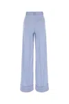 The Andamane Powder Blue Polyester Nathalie Wide-leg Pant In Lightblue