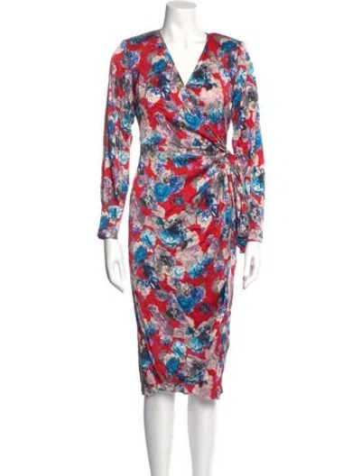 Pre-owned The Andamane Printed Midi Length Dress In Multi