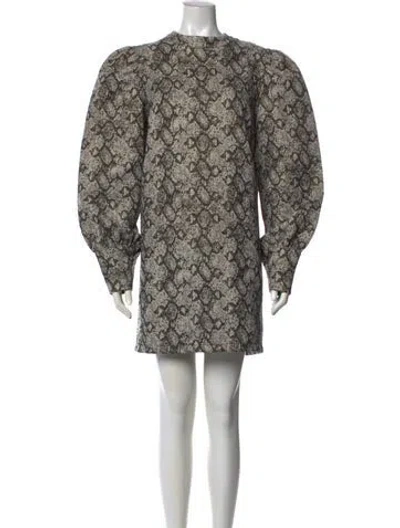 Pre-owned The Andamane Printed Mini Dress In Neutral