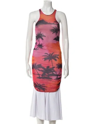 Pre-owned The Andamane Printed Mini Dress In Pink