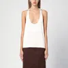 The Andamane Pura White Satin Tank Top In Green