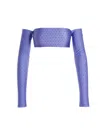 The Andamane Lexi Shiny Crop Top In Purple