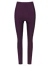 The Andamane High-waisted Stretch Leggings Elastic Waistband In Purple