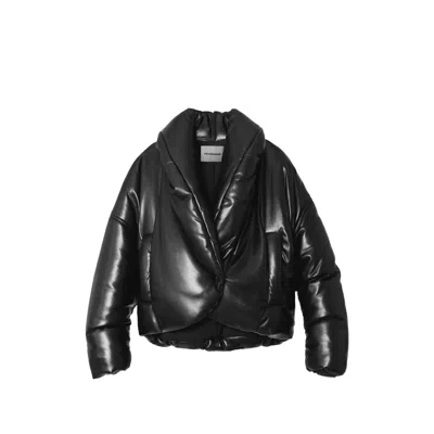 The Andamane Quilted Polyurethane Padded Jacket In Black