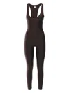 The Andamane Racer-back Scoop-neck Jumpsuit In Brown