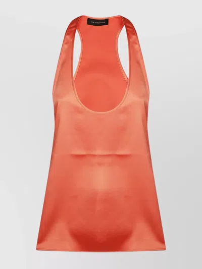 The Andamane Racerback Satin Scoop Sleeveless Top