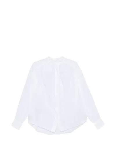 The Andamane Rania Gathered-detail Long-sleeve Shirt In White