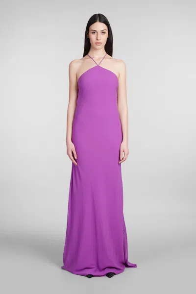 The Andamane Rebecca Silk Georgette Maxi Slip Dress In Viola