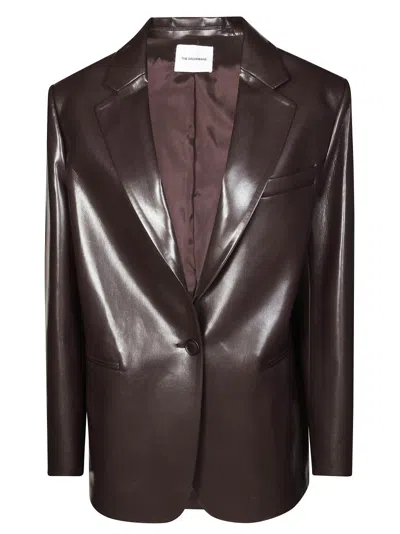 The Andamane Relaxed Fit Black Oversized Blazer With Classic Lapels In Brown